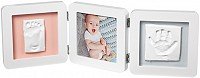 Baby Art Double 2P Essentials komplekts mazuļa pēdiņu/rociņu nospieduma izveidošanai, balts 3601097200