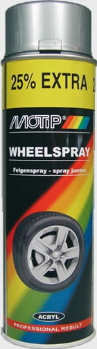 Riteņu aerosols Wheel Spray Sudraba 500ml, Motip