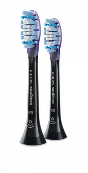PHILIPS SONICARE Akcija! Sonicare G3 Premium Gum Care Standard zobu birstes uzgalis, 2gab,melna HX9052/33