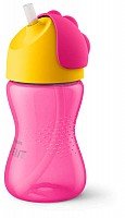 Philips Avent Krūzīte ar elastīgu salmiņu, 300 ml, 12M+, rozā SCF798/02