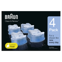 BRAUN CCR3+1 maināmas kasetnes ar tīrīšanas šķidrumu  skuvekļiem Clean&amp;Renew