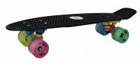 Akcija! No Rules Skateboard fun NEON skrituļdēlis ar gaismiņām, melns AU 293