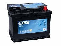 Akumulators EXIDE START-STOP AGM EK620 12V 62Ah 680A(EN) 242x175x190 0/1