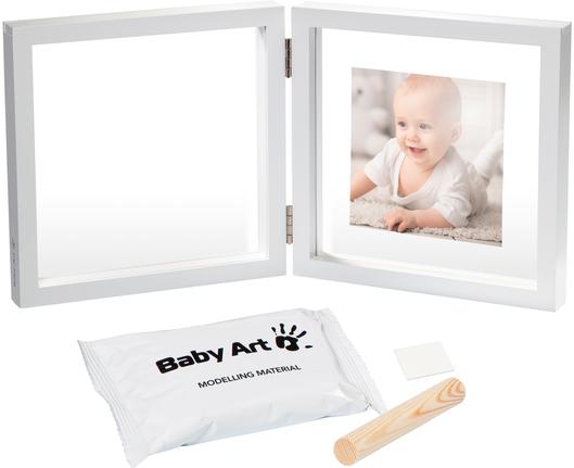 (V) Baby Art Baby Style dubultais komplekts mazuļa pēdiņas vai rociņas nospieduma izveidošanai ar krāsu vai masu, balts 3601095800 3