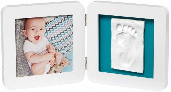 (V) Baby Art Double 1P Essentials komplekts mazuļa pēdiņas vai rociņas nospieduma izveidošanai, balts 3601097100 3