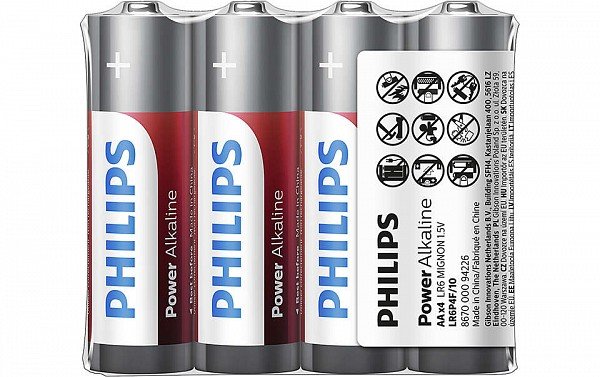 PHILIPS LR6P4F/10 baterijas Power Alkaline,  iepakojumā 4 gab 3