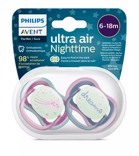 Philips Avent māneklītis Ultra Air Night, 6-18M, (2gab), meitenēm SCF376/14 4