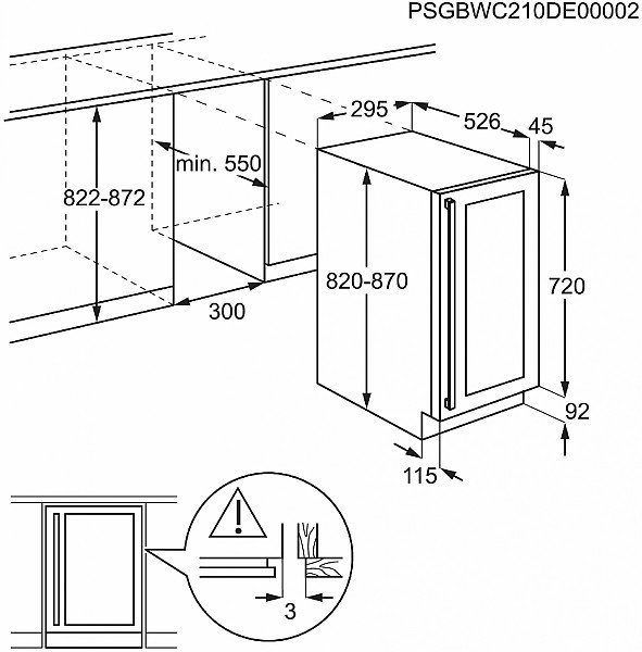 AEG AWUS020B5B iebūvējams ledusskapis, 82cm 6