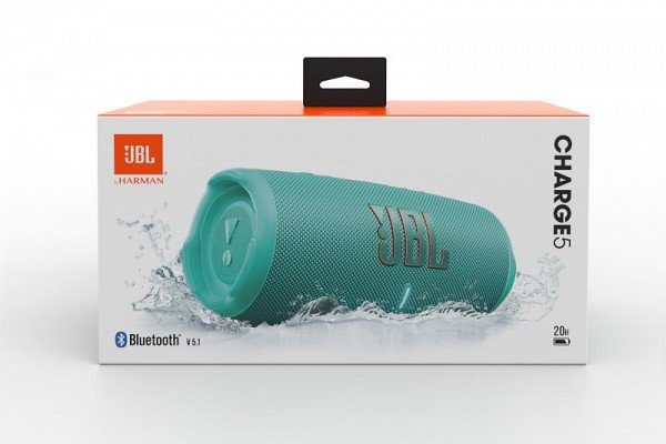 Akcija! JBL JBLCHARGE5TEAL ūdensizturīga portatīvā skanda, tirkīza 9