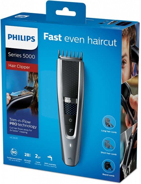 PHILIPS Akcija! Philips Hairclipper series 5000 Mazgājama matu  griešanas mašīna HC5630/15 10